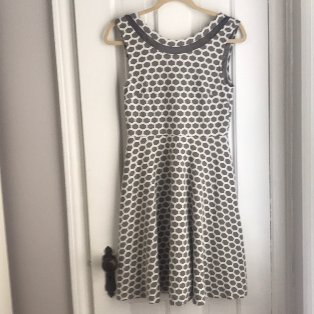Gray and white dress